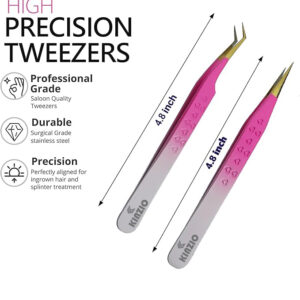 Eyelash tweezers 2 pieces set