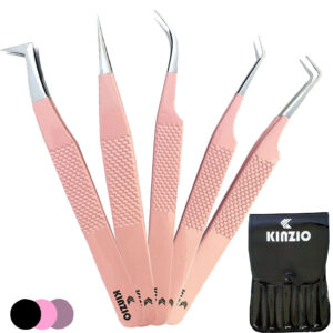 five pieces eyelash tweezers